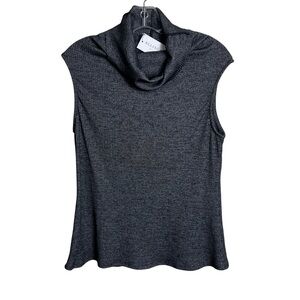 Allison Izu Sleeveless Cowl Neck Layering Top Gray XXS